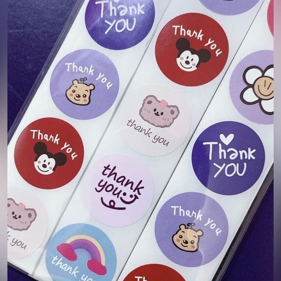 500 thank you stickers (variety pack) 1in round | shipping supplies - Picture 3 of 4